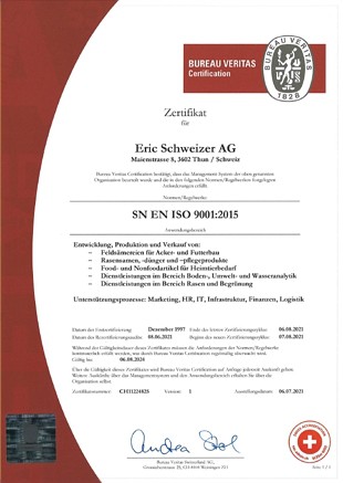  Iso-Zertifikat Eric Schweizer AG, 2014-2017 