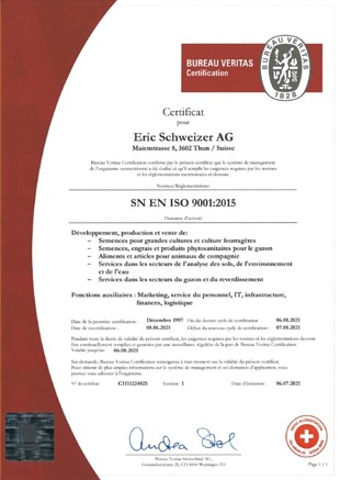 Iso-Zertifikat Eric Schweizer AG, 2014-2017 